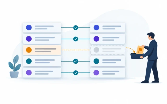 Records matched against master data with exceptions routed to an owner