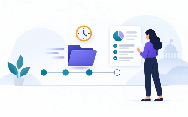 A case moving through stages with visible status and SLA