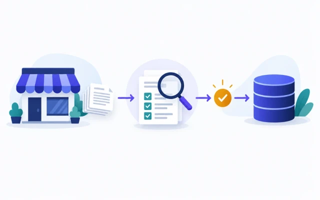 Vendor documents validated and approved into master data