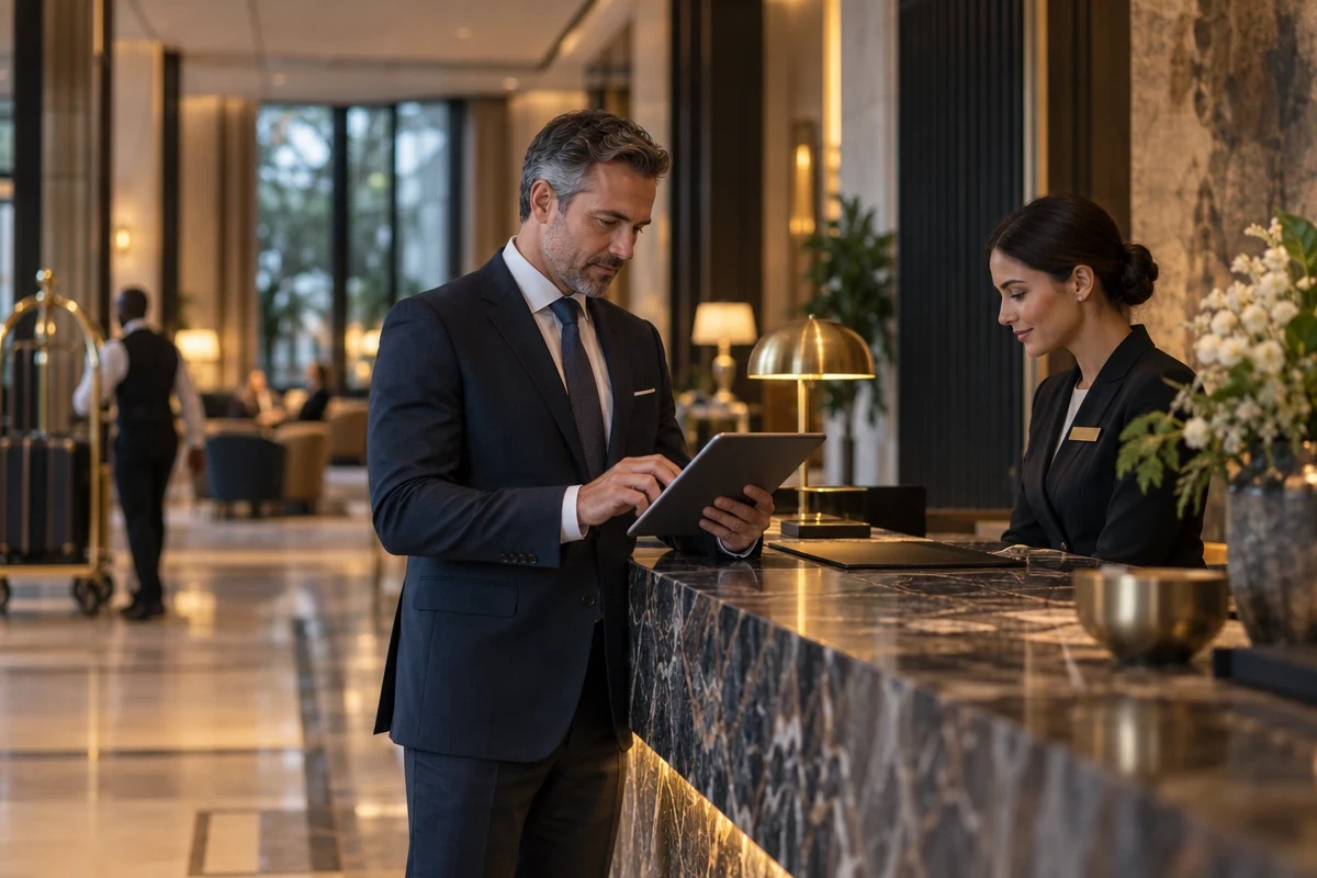 Hotel and luxury-retail locations connected to one consistent process
