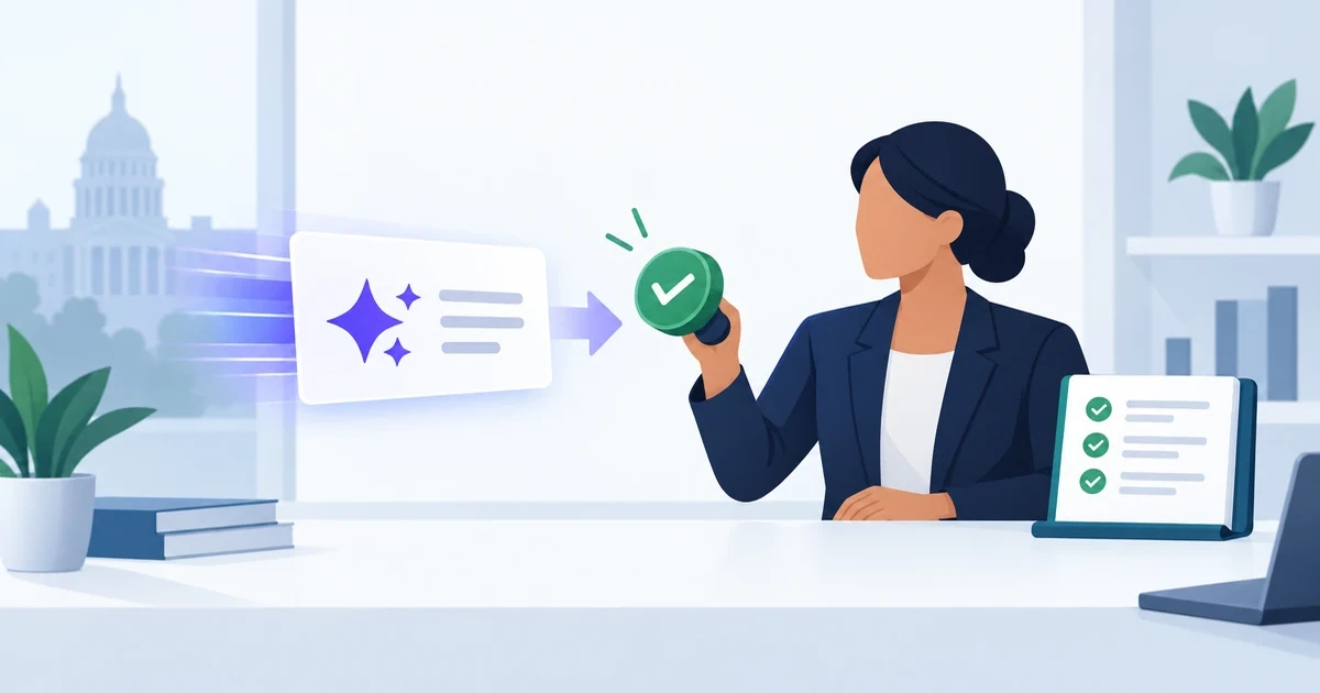 Human reviewer approving an AI-prepared decision